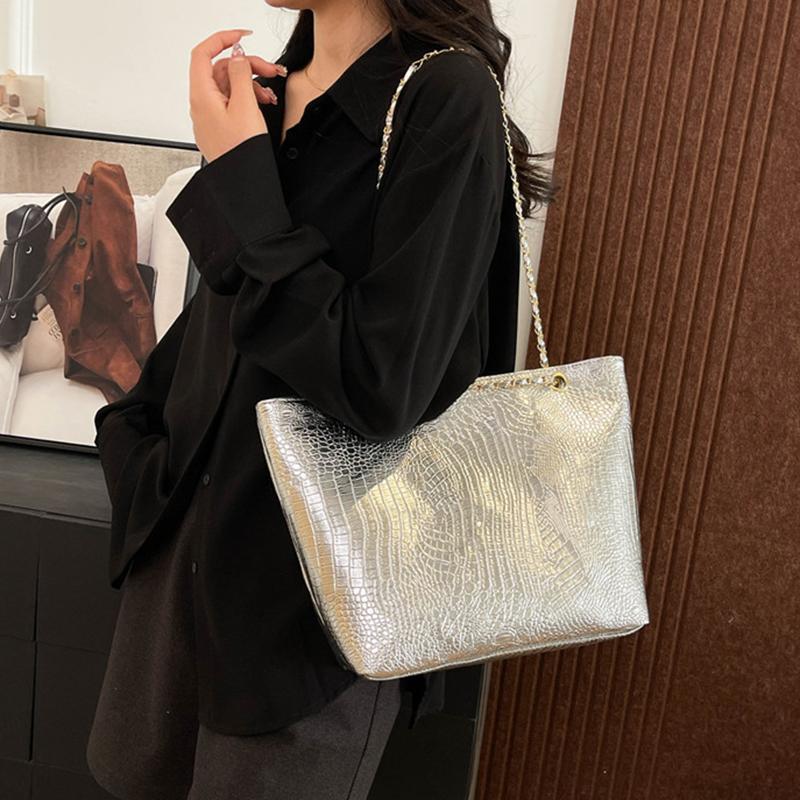 Marke Mode Lässig Damen Schultertaschen Krokodilmuster Handtasche PU Leder Damen Große Tragetasche für Damen Reise CLE