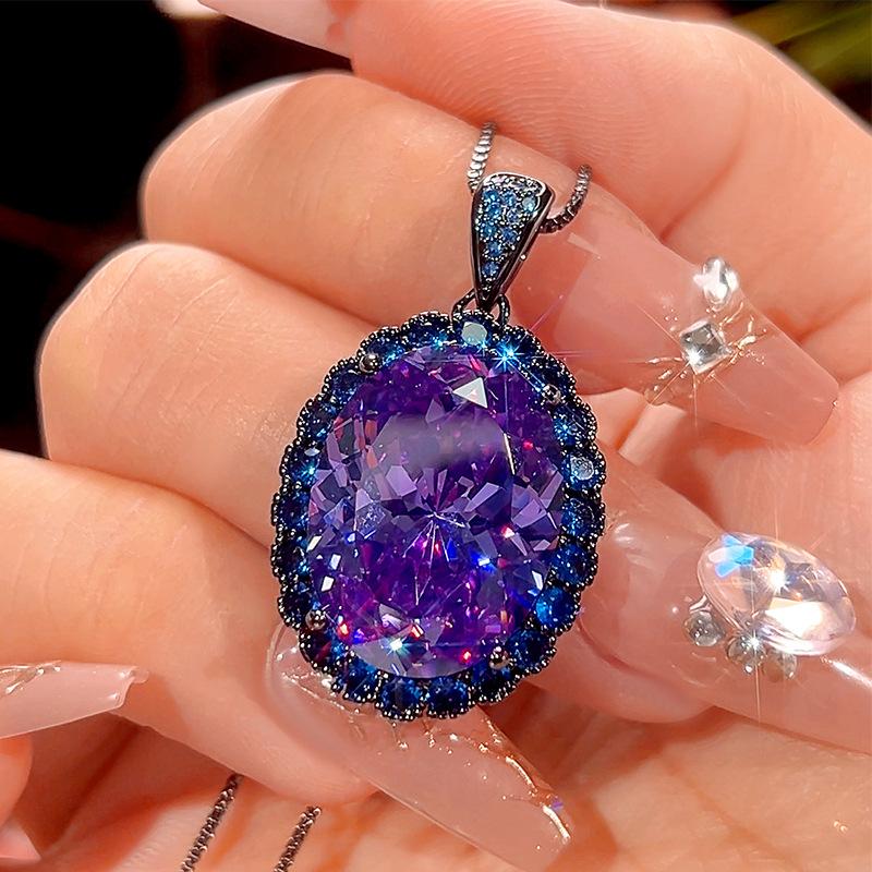 Bijuterii Bază Cupru Placat cu Aur Simulare Spinel Albastru Set Premium în Formă de Ou Femei Piatră 15 * 20