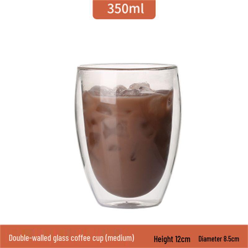 Double-Layer Transparent Heat-Insulating Glass Tea Cup Set
