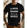 Europäische Größen Amüsanter französischer Humor Amüsantes interessantes französisches Print, Herren Rundhals Kurzarm T-Shirt