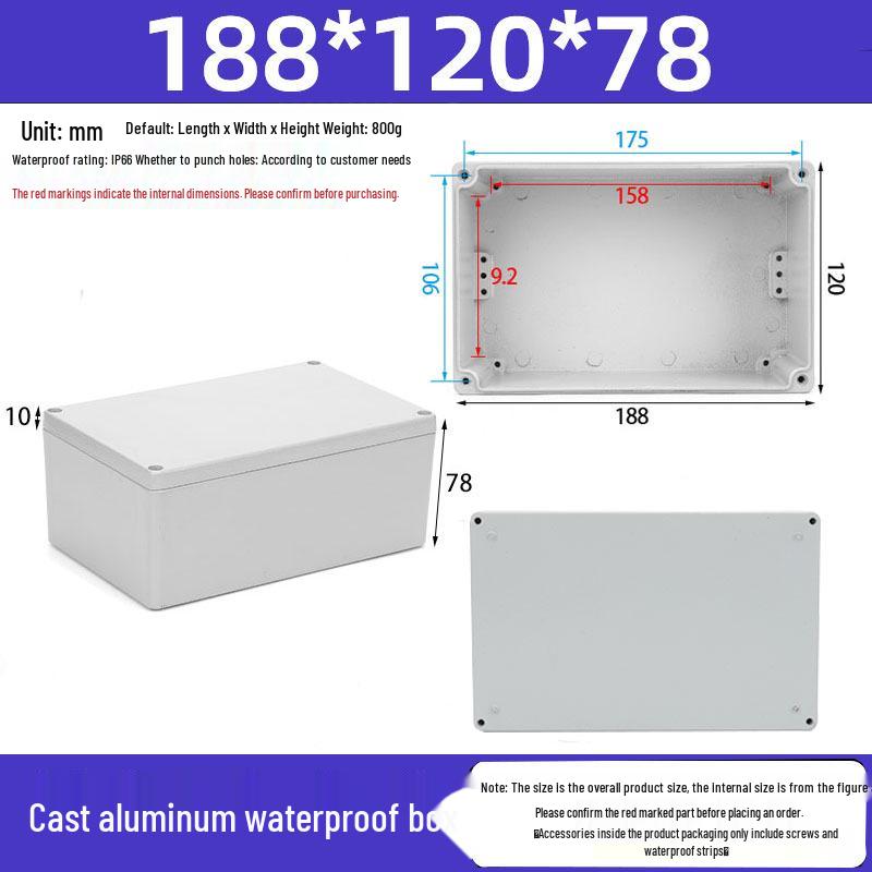 Druckguss-Aluminium Außenverteilerkasten IP65 Wasserdichtes Gehäuse