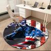 1pc The Texas State Flag and Cowboys Round Carpet Painted Printed Circular Carpet, Home Door Mat, Outdoor Travel Protection Carpet