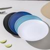 4PCS Heat-resistant Plastic Dessert Plate Round Snack Tray Practical Salad Dish  Outdoor