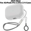 Für AirPods Pro 3/Pro2/Pro Kopfhörerhülle Leder-Textur TPU Schutzhülle mit Lanyard für AirPods 4. Generation