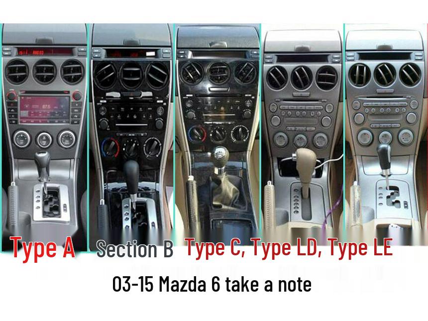 Mazda 6 Innenraumverklebungsaufkleber (2003-2015) - Mittelkonsole Schalthebel Dekorfolie