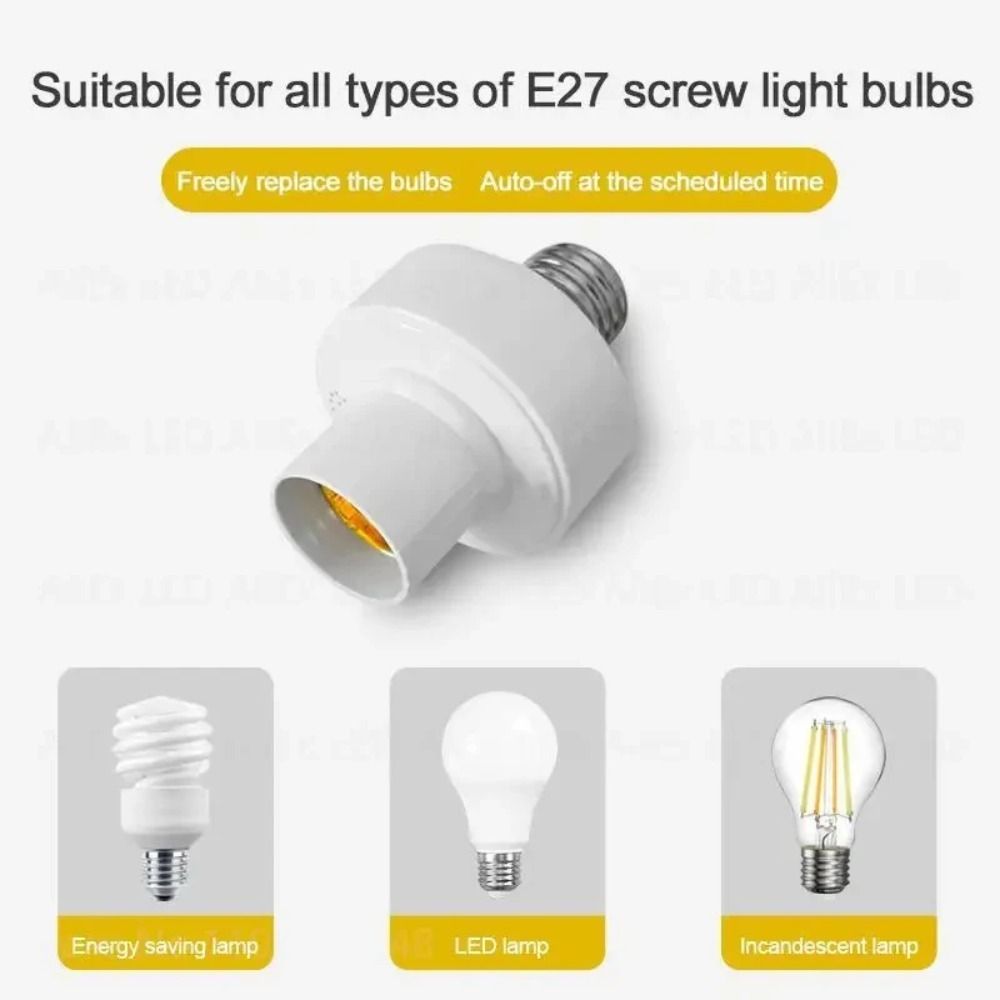 AC85-265V Light Bulb Base Wireless Remote Control LED Lamp Base E27 Smart Timer Switch  Pendant