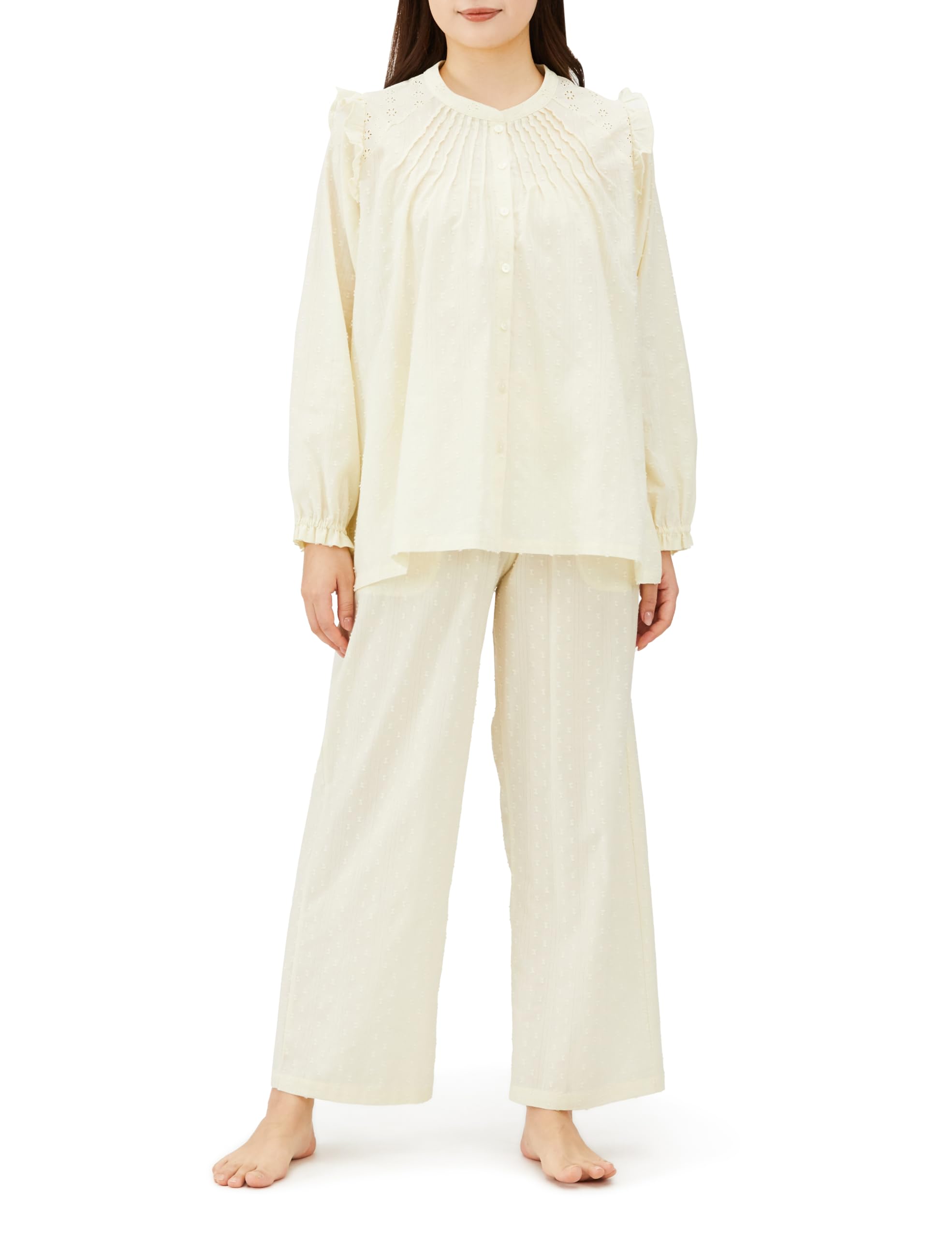 

Narue Cotton Cut Dobby Pajama Cream Women s Set, кремовый