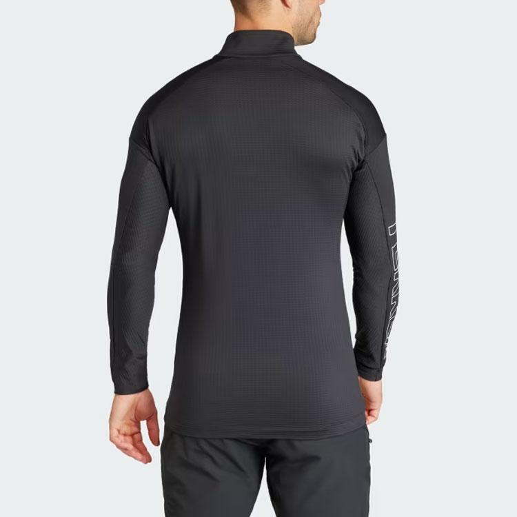 adidas Terrex Xperior Long Sleeve Sweatshirt Letter Print Fitness Top Men Tops Black HZ6252