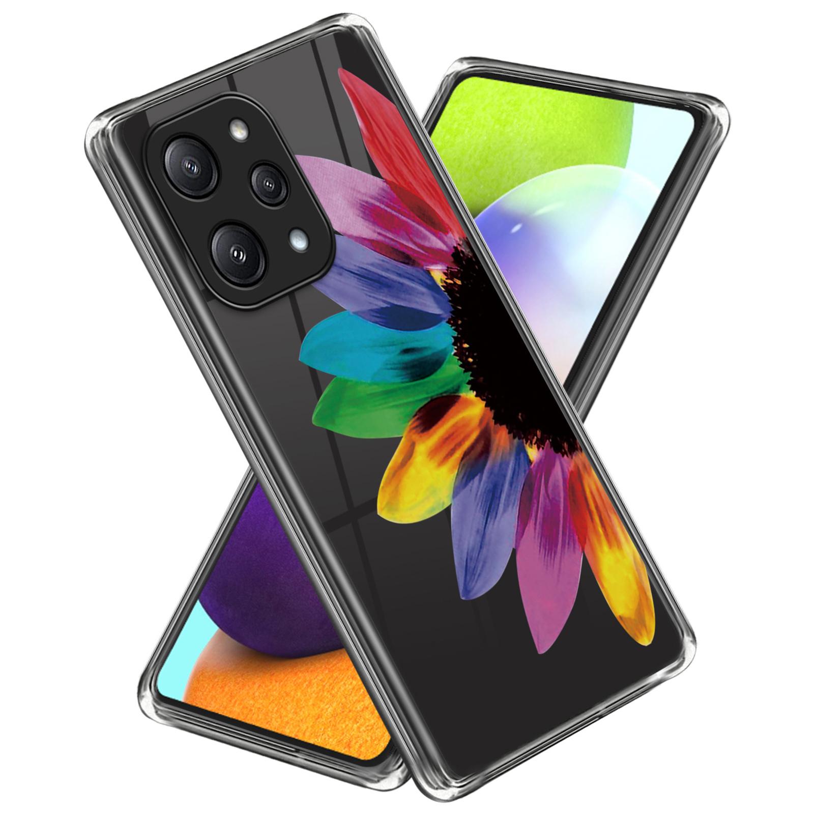 

Для Сяоми Редми 12 5G (Глобальный)/TPU чехол для телефона Poco M6 Pro 5G с печатью узора, задняя крышка Colorful Flower