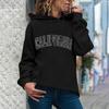Women's Fashion Casual  New Year Print Hooded Sweatshirt Loose Sports Pullover