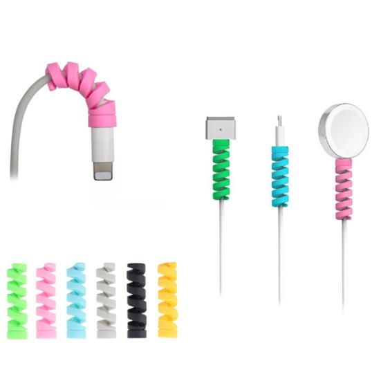 Universal Silicone Spiral Cable Cord Protector USB Charge Saver Cover for iPhone