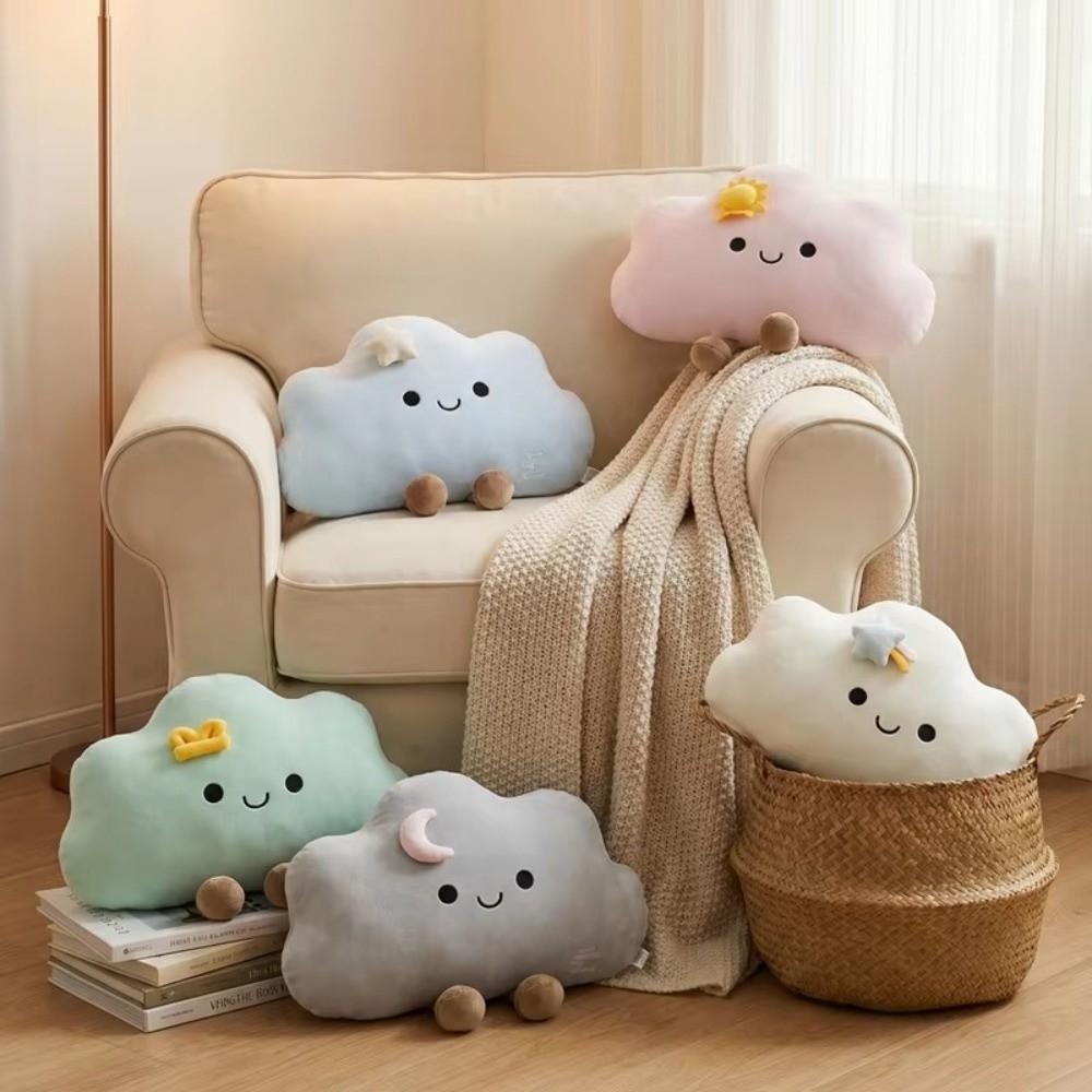 White Blue Pink Stuffed Simulation Pillow Fluffy Soft Sofa Cushion Soft Cloud Plush Toy Sofa