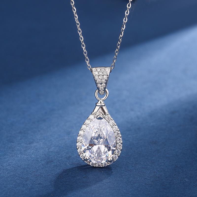 Drop Shape Three Piece Jewelry Set Pendant Earrings Ring Sweet Elegant High End Versatile Luxurious