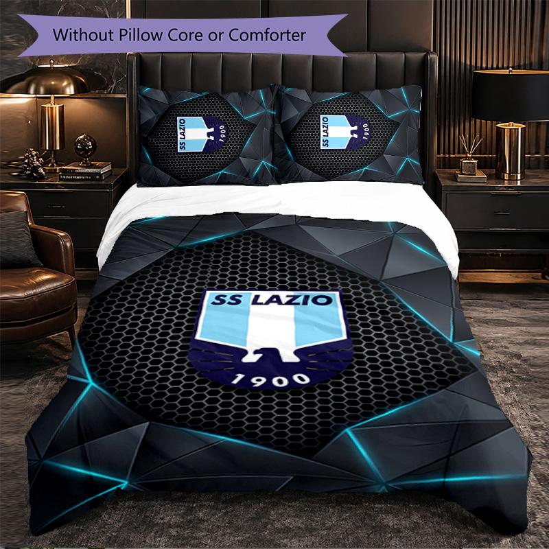 Lazio FC Themed Bedding 3Pcs Duvet Cover Set Decorative Bed Linen For Teen Room Home Decoration