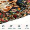 1Pc Floral Dog Print Flannel Blanket, High quality Comfortable for All Seasons, Home Decor, Warmth and Comfort, Perfect for Christmas Gifts