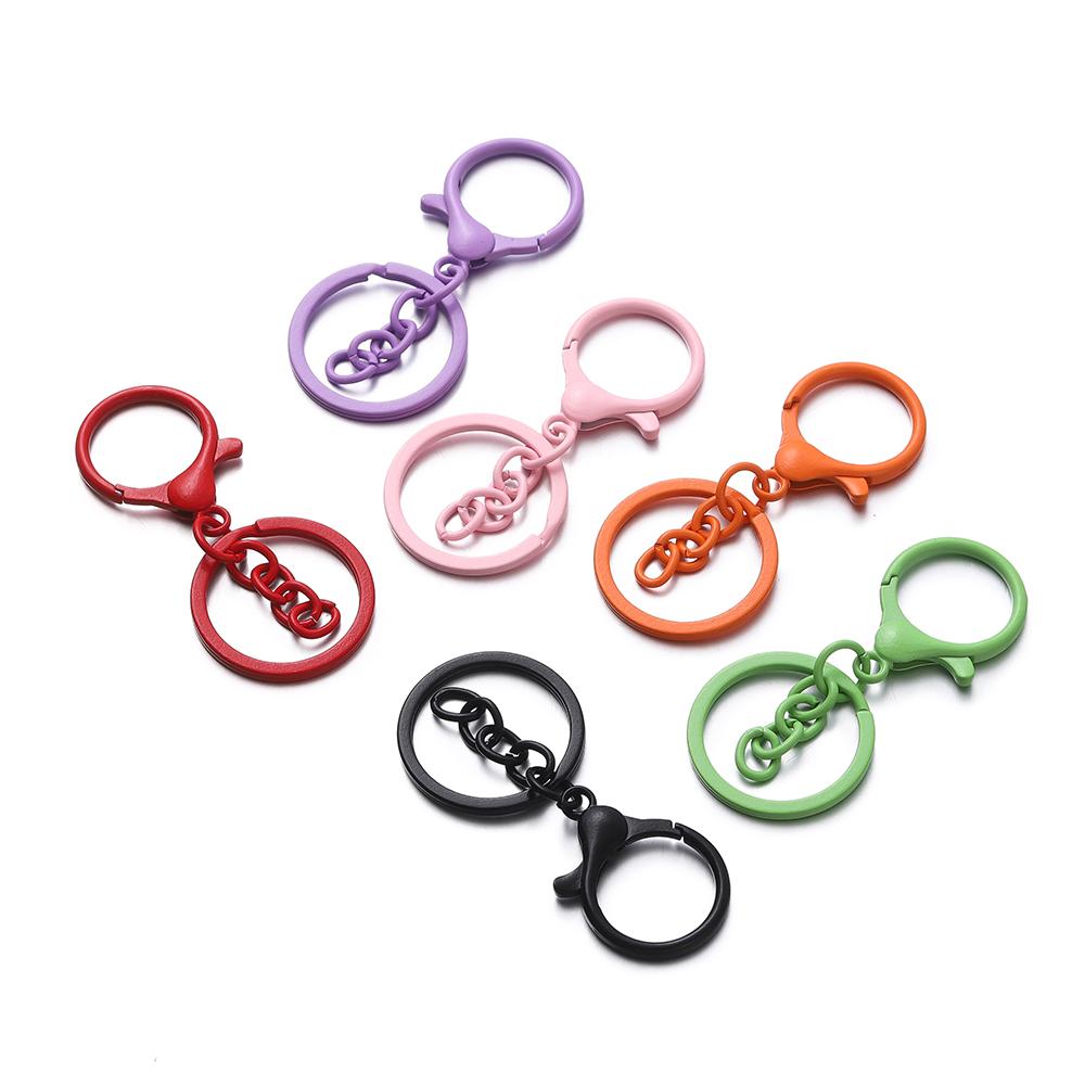 5Pcs/Lot Colorful 30mm Keyring Lobster Clasp Hook Connectors for DIY Keychain Connector Key Ring Jewelry Making Accessories