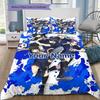 Blue Lock Soccer Custom Name Pattern Bedding Quilt Set Quilt Cover Pillowcase Home Birthday Gift(1 * Duvet Cover + 2 * Pillowcase, Without Core)