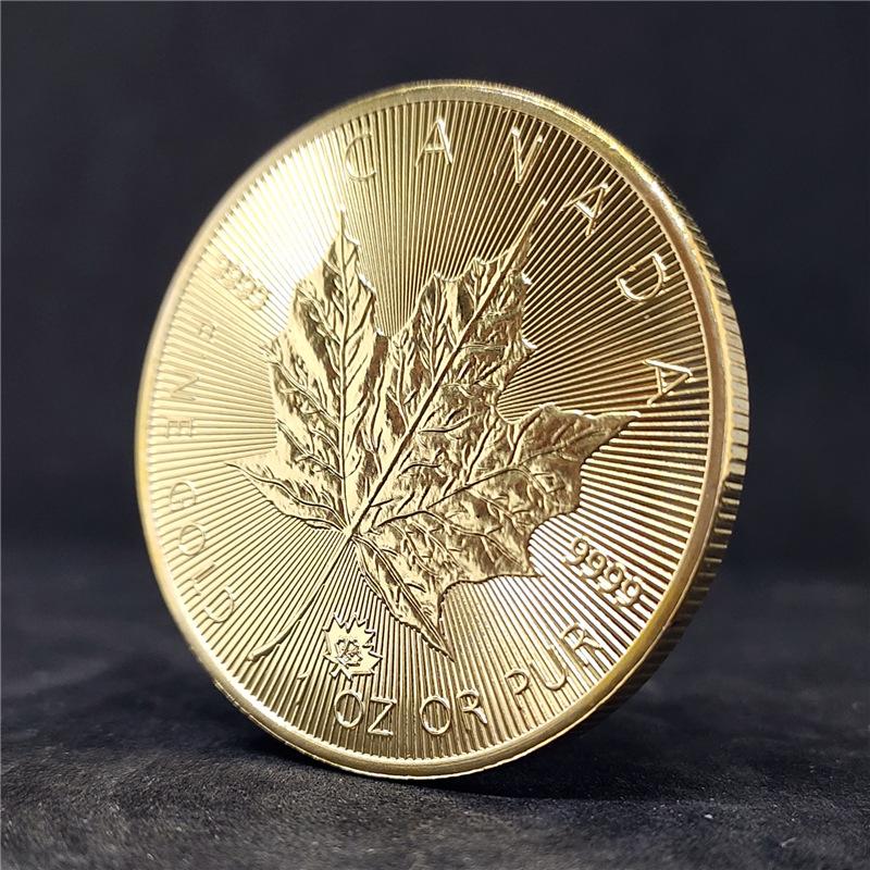 Moneta d'Oro Foglia d'Acero Canadese, 2015, 2020, 2021, 2023, Moneta Commemorativa Foglia d'Acero, Moneta della Regina del Commonwealth, Moneta Commemorativa per il Commercio Estero