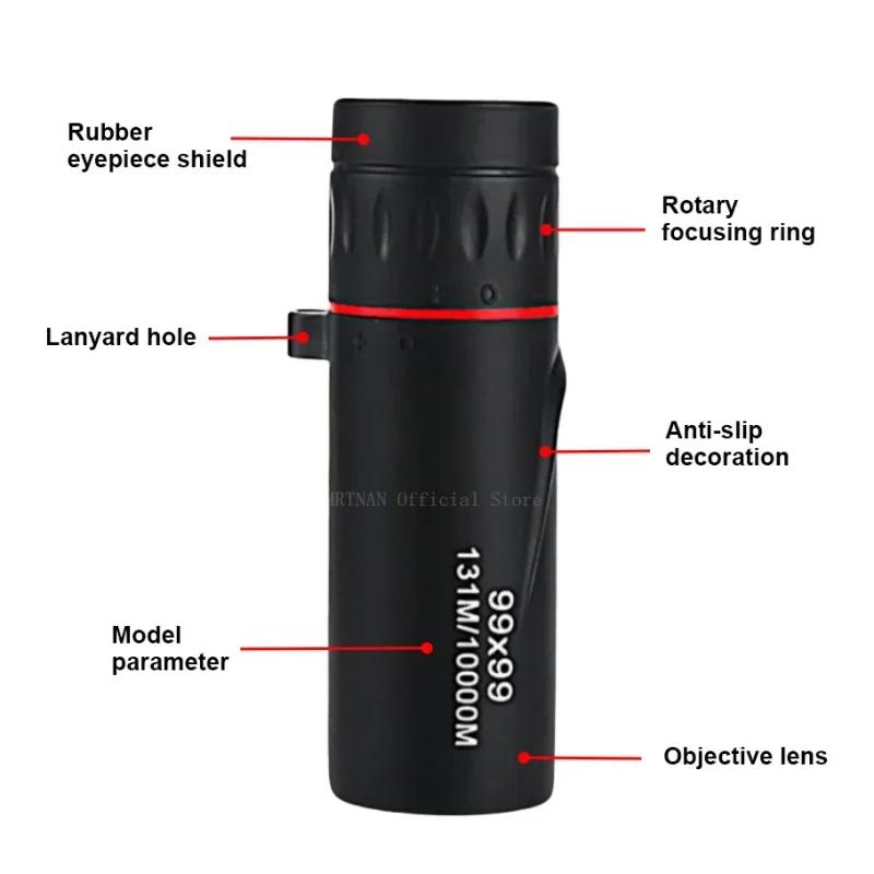 High Magnification Mini Zoom 99x99 Telescopes HD Monocular Telescope Low Light Night Vision Pocket Monocular For Travel Hunting