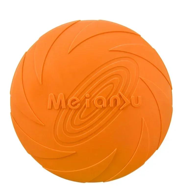 

Multicolor Frisbeed Dog Toy 22cm Silicone Flying Disc Chew Resistant for Puppy Adult Dogs Outdoor Interactive Training Pet Suppl 22cm помаранчевий