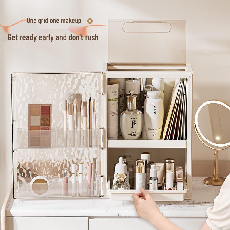 Haixing High-End Folding Cosmetic Storage Box - Lipstick & Makeup Organizer