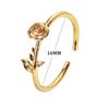 Fashion Simple Opening Gold Color Rose Ring Creative Retro Ladies Birthday Party Banquet Jewelry Accessories Gift For Girlfriend