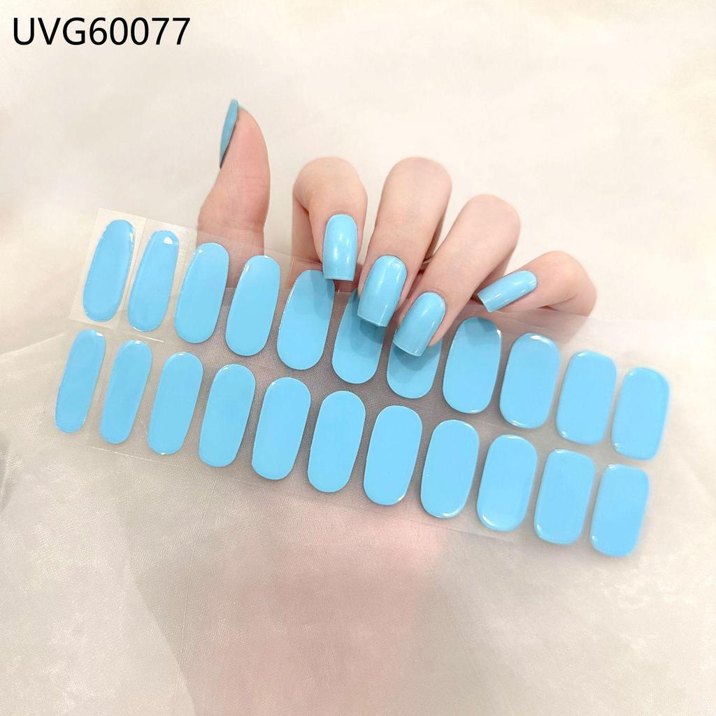 Transparent Nude UV Gel Nail Art Stickers: Semi-Cured, Semi-Baked Manicure Sheets