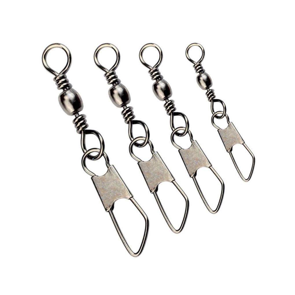 10pcs Fishing Swivel Connector Stainless Steel Fishhook Snap Tools Tackle Fitting Connect Component Replace Fittings
