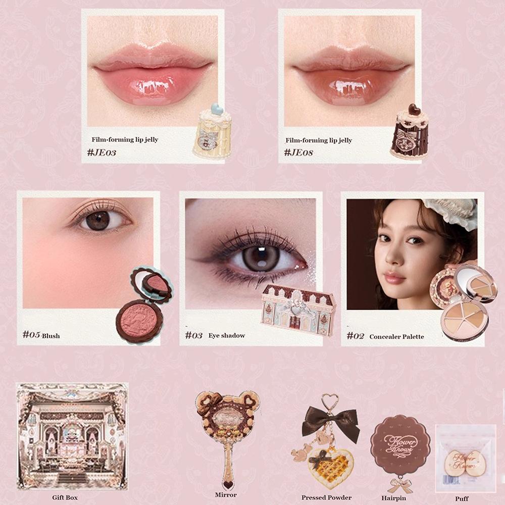 Flower Knows SWEETIE BEAR Make-up Box Geschenkset All-in-One Parfüm Schimmernde Lidschattenpalette Rouge Lippen-Gelee Box 10 STÜCK