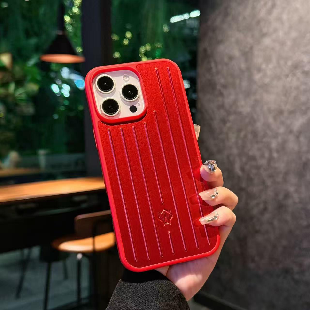 

Люксовий Бізнес Багаж Алюмінієвий Сплав Чохол для Телефону Для iPhone 17 Pro Max 16 15 14 3D Гофрований Смугастий Задній Чохол З Подарунковою Коробкою For iPhone 14 ProMax