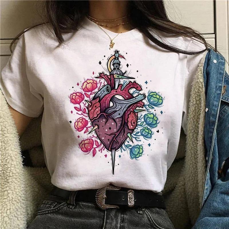 Animals Printing T-Shirt Top Basic Tees Women'S Shirt Short Sleeve Neck Fashion Casual Sport Clothes Harajuku Style High Quality