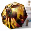 Guarda-chuva Automático de Exterior Easter Moose Magic com Haste Robusta de 8 Varetas, Design Compacto, Essencial para Viagem, Padrão Vibrante