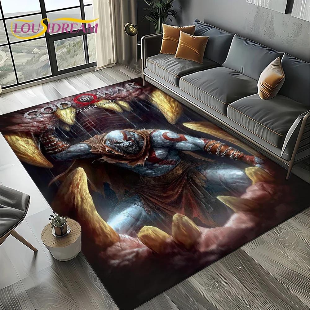 27 Stile Kratos God of War Giochi Tappeto Tappetino Cartone Animato per Soggiorno Camera da Letto Casa Decorazione Divano, Tappeto Area Bambini Tappetino Antiscivolo