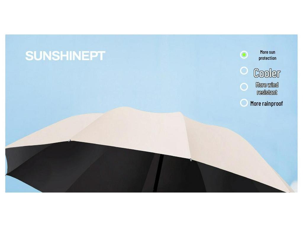 Large Dual-Use Umbrella for Sun and Rain, Manual Folding, Reinforced for Two, Black Glue Sunscreen, Suitable for Men and Women