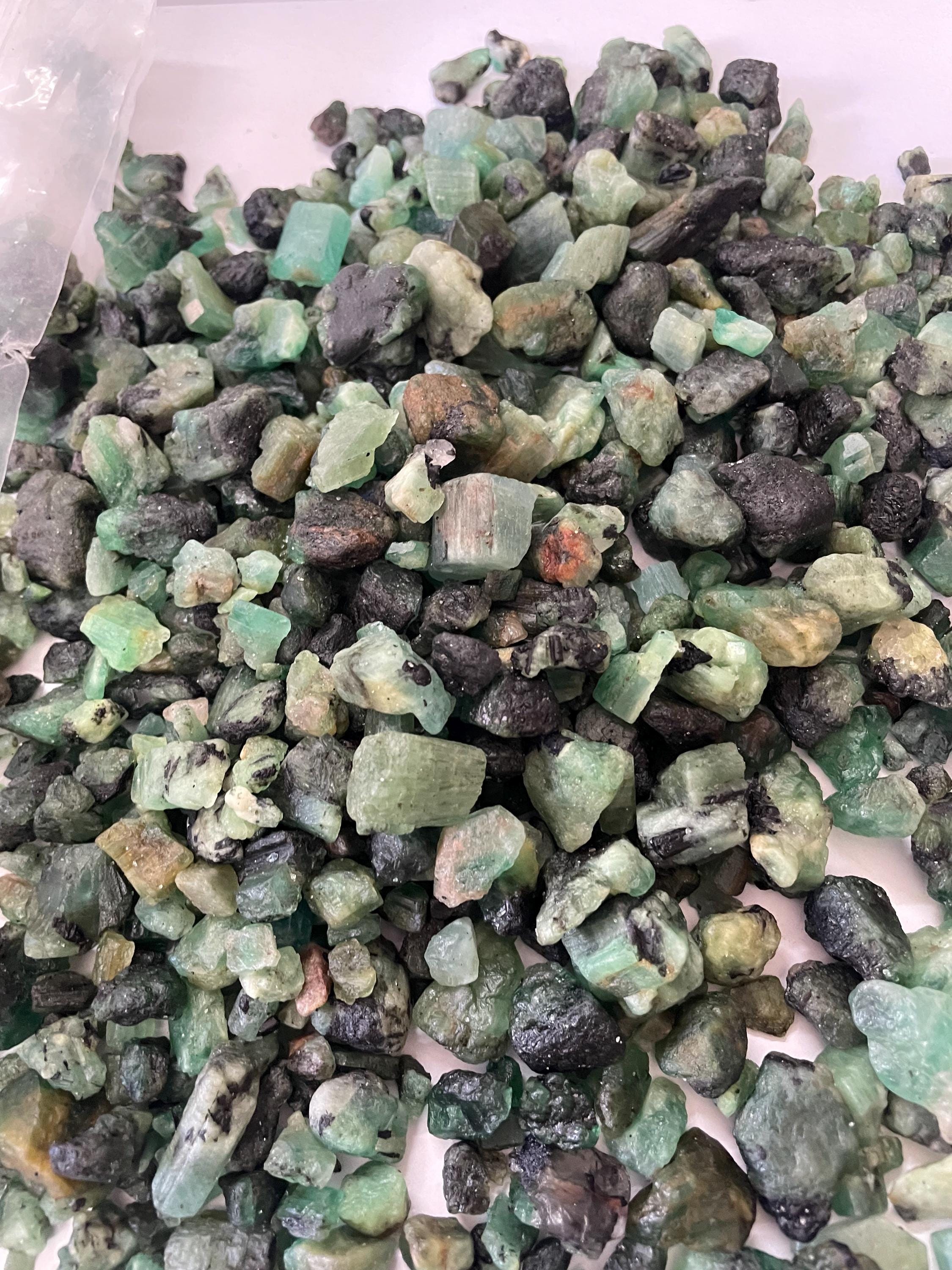 Natural Emerald Zambian Rough Beads Raw Materials - Genuine Gemstone Supplies 100 Gram