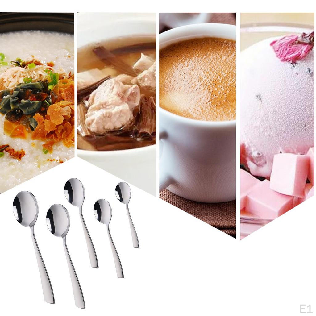 Stainless Steel Dinner Spoons Round Spoon Home Kitchen Restaurant Cafe Soup 11/ 12/ 15/ 18cm