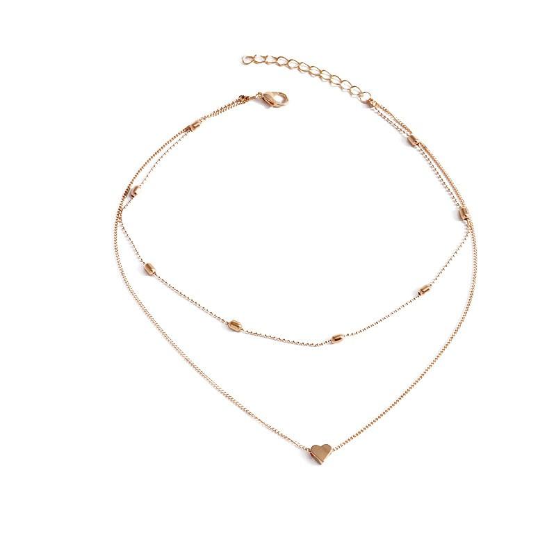 Copper Heart Multi-layer Clavicle Necklace