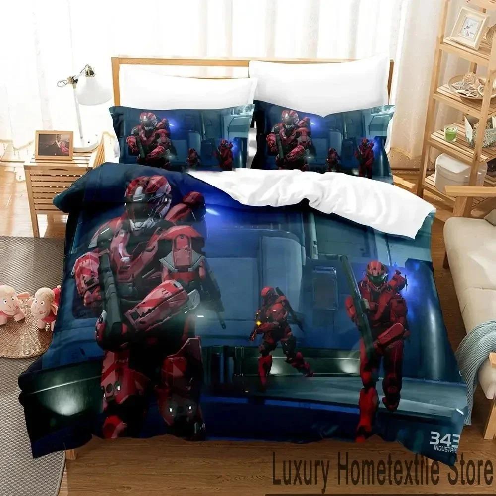 Spiel Halo 5 Guardians Bettwäscheset Jungen Mädchen Twin Queen King Size Bettbezug Kissenbezug Bett Jungen Erwachsene Heimtextilien