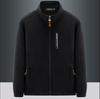 Fleece Jacket for Men, Outdoor Sports Stand Up Collar Top, Large Windproof and Plush Warm Cardigan, Hoodie, Fleece Jacket