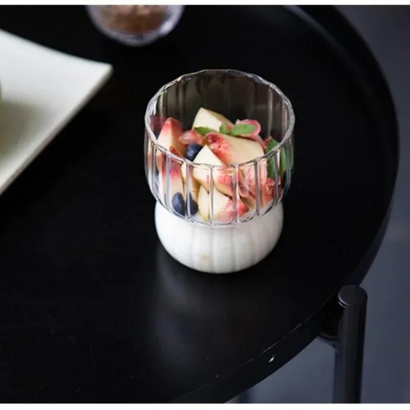 300ML Cute Glass Cup Ice Tea Cup Heat resistant Glassware Drink Fruit Juice Latte Cup Breakfast Milk Wine Beer Cocktail Cups