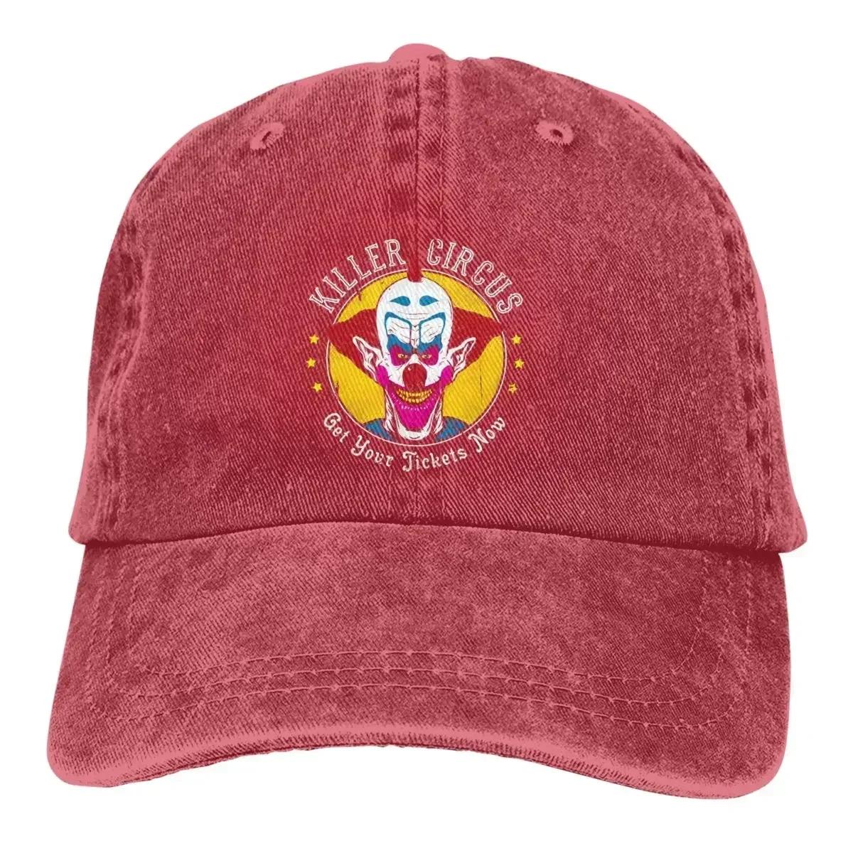 

Washed Unisexs Baseball Cap Hip Hop Trucker Snapback Caps Dad Hat Killer Klowns From Outer Space Film Golf Hats One Size