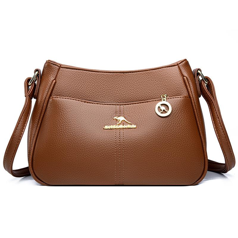 Модная женская сумка, простая и элегантная, однолямочная сумка большой вместимости, сумка-кроссбоди для мамы коричневый