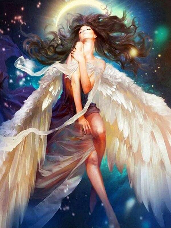 Pictură cu diamant 5D Diy Elf Zână Fantezie Zână Seturi de punct de cruce rotund complet Broderie cu diamant Portret Mozaic Poster