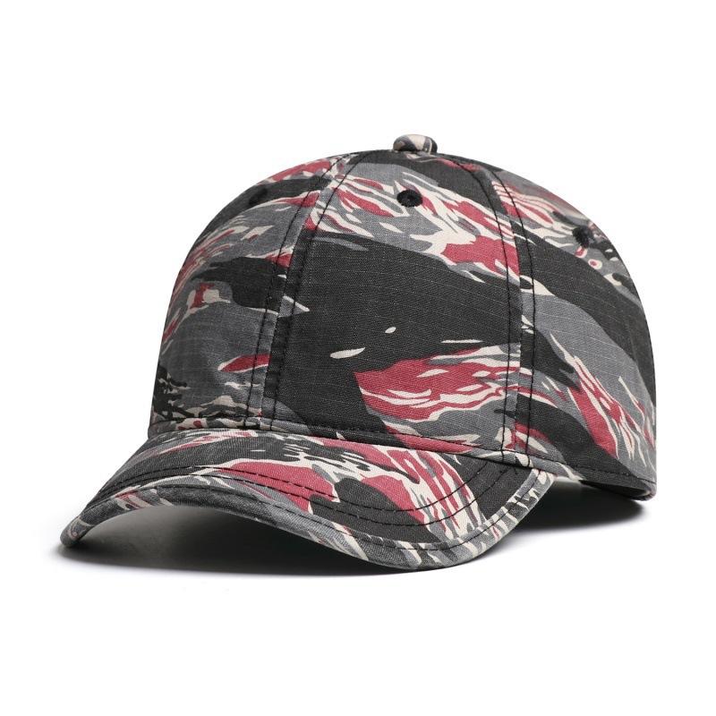 Camouflage Kappe mit kurzem Schirm, weiche Kappe, Baseballkappe für Herren und Damen, vielseitig, lässig, für draußen, kleine Schirmmütze, Retro Mode
