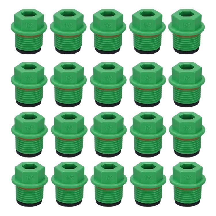 20 Pack Strong Threaded End Caps Heat Resistant Plastic Plugs Home Plumbing Irrigation Systems