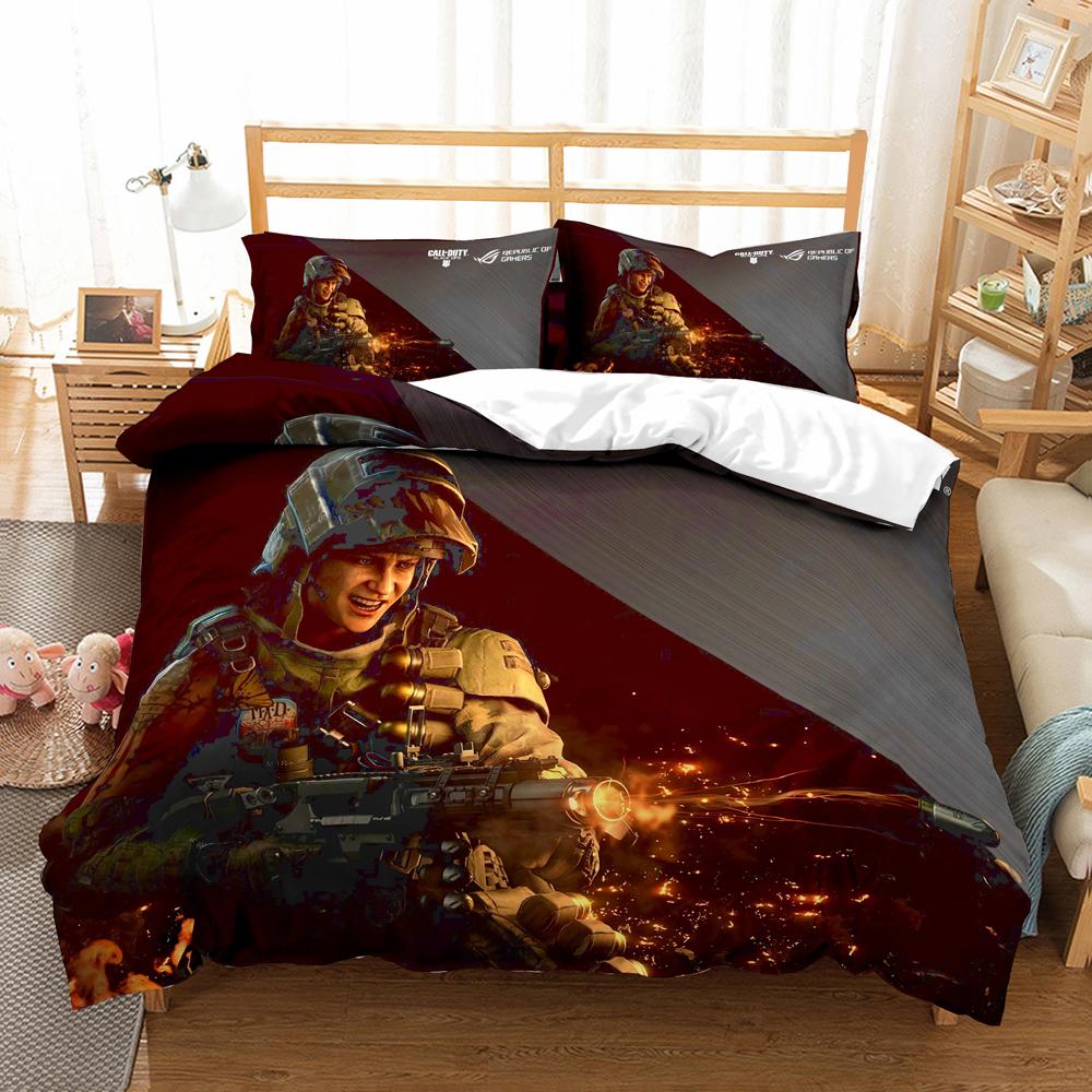 Comforter High Quality Call Duty Game Pattern Printed With Pillow Bedding Set 3D Bed Set For Bedroom Decor