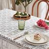 French Romantic Retro Palace Style White Lace Embroidery Rectangular Tablecloth for Tea Table and Dining Table with Dust Cover