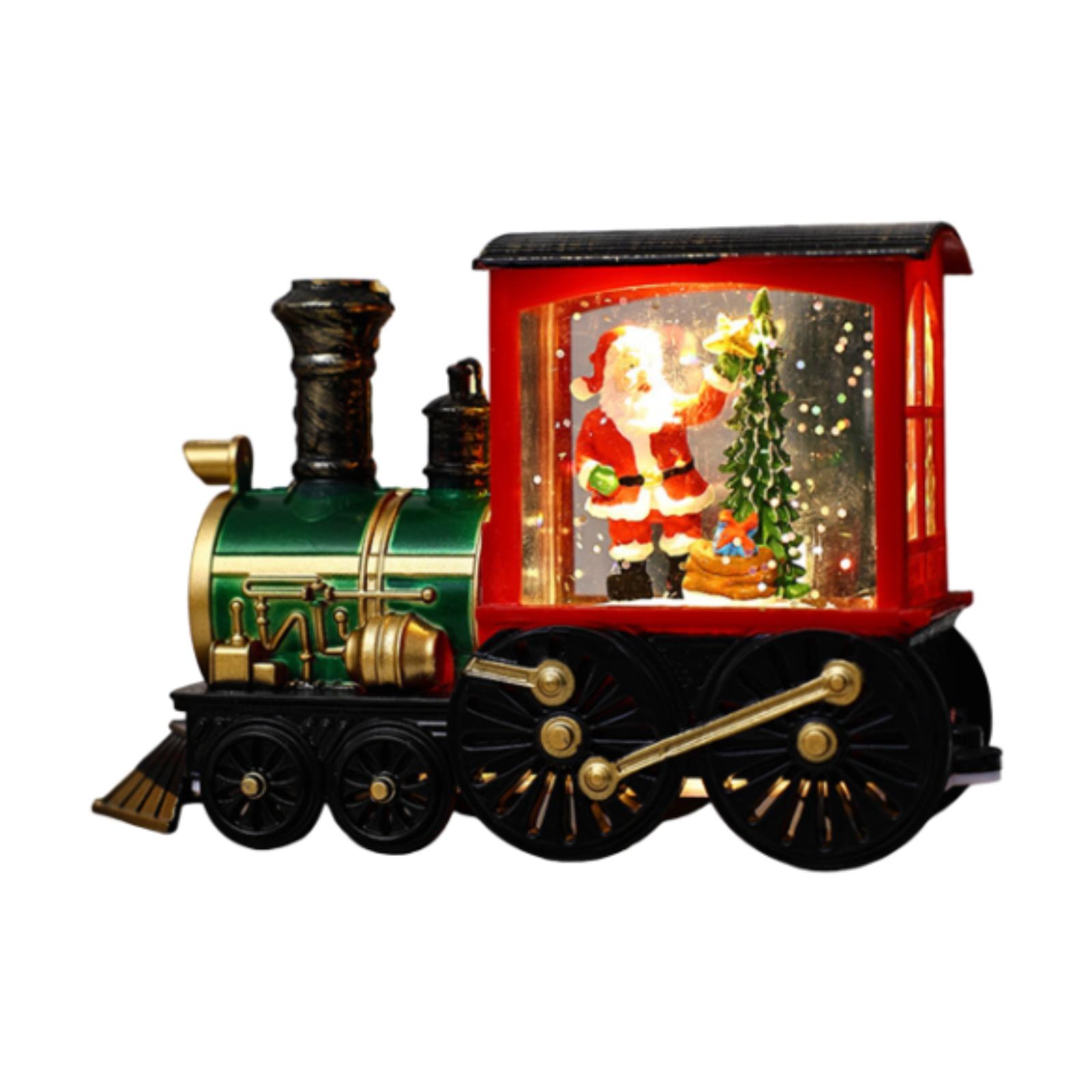 Рождественский поезд Ночник Украшение Винтажный Рождественский Поезд Игрушка Светящаяся Статуэтка Для Офисного Стола Гостиной Рождественская Вечеринка Подарок