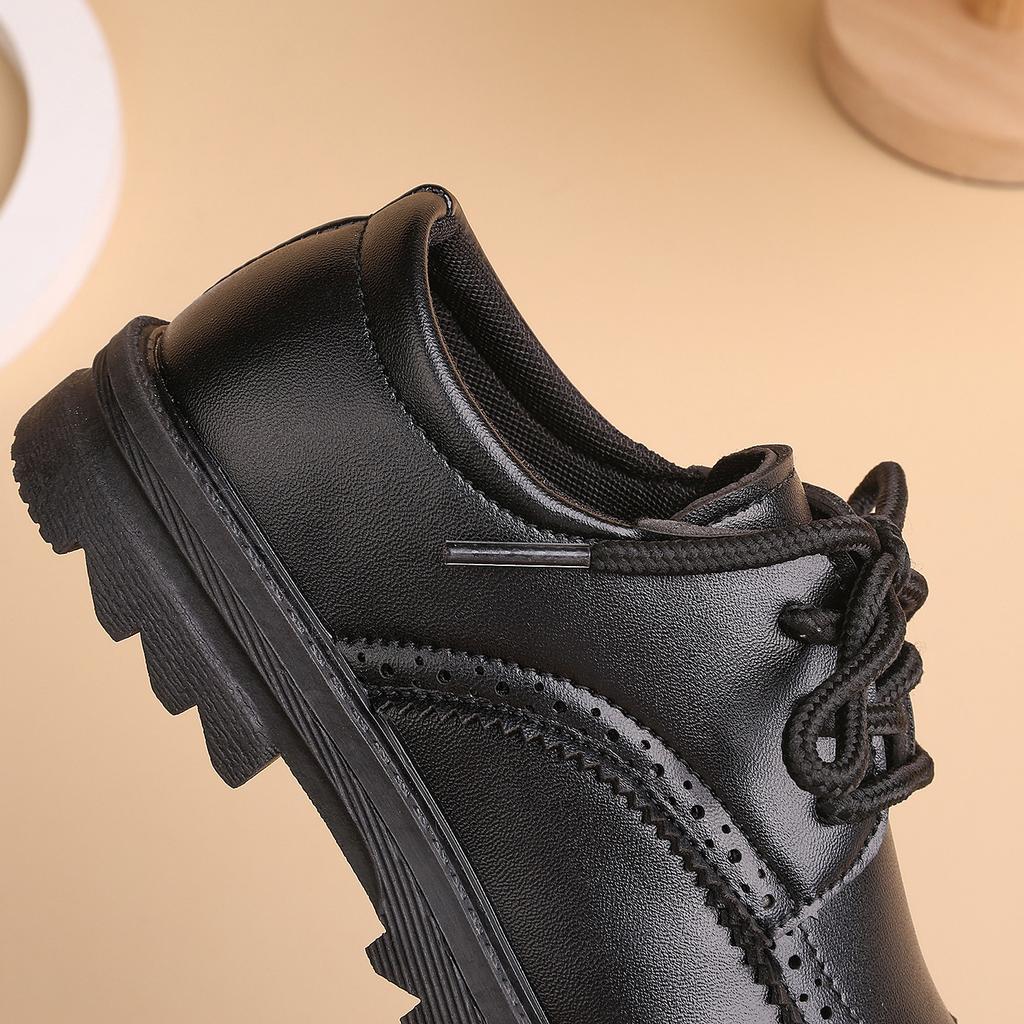 Scarpe da ragazzo, nuovo modello primavera e autunno, stile britannico, scarpe in pelle nere per bambini con suola morbida, adatte agli studenti della scuola primaria da indossare per