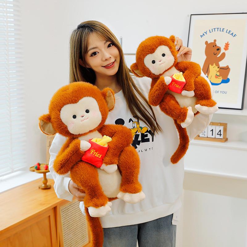 Fries French Monkey Plush Toy Stuffed Animal Doll Decoration Kids Gift Cute